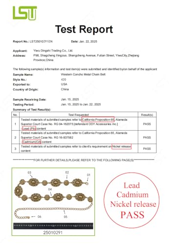 Image of TOPACC Western Metal Concho Belt for Women Cowgirl Chain Belts for Dresses Jeans Country Concert Outfit