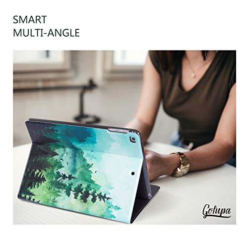 Ipad Air 2 Case, Gofupa 9.7 Ipad 6Th/ 5Th Generation Cases Premium Leather Folio Case And Multiple Viewing Angles Stand For Ipad Air 2/1(Green Tree Forest) #TOP7