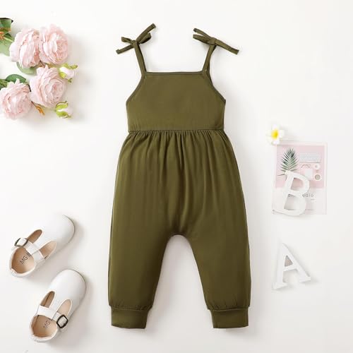 Mikrdoo Baby Girls Clothes Cute Solid Color Toddler Clothing Infant Summer Green 6 12M