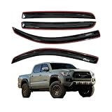 AUXKO in-Channel Rain Guards for 2016-2023 Toyota Tacoma Double Cab Extended Cab, Easy-to-Install Window Rain Guard Vent Visors Accessories for Truck, Side Window Wind Deflectors & Visors