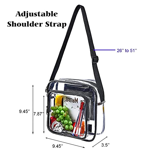 Gdbis Clear Crossbody Messenger Bag Staduim Approved, Clear Purse Bag With Adjustable Strap For Work, Concert, Sport Events #TOP4