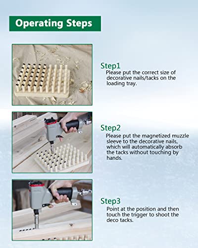 Meite 7/16-In Head Dia Silver/Bronze Finish Upholstery Deco Nails For 1170/Zn-12S Decorative Nailer-500 Pcs/Box Thumb Tacks 11.3*17 Mm Push Pins (Bronze, 1 Box) #TOP4