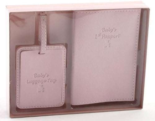 Baby's First Passport Cover / Luggage Tag NEW Gift Set for Baby Girl