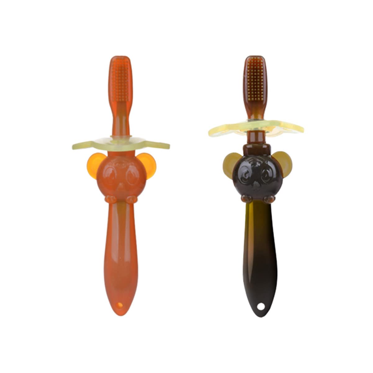 FOMIYES 3 Set Di Spazzolini Da Per Bambini Con Setole Morbide Per L'igiene Orale Dei Più Piccoli Giocattolo in Per Ragazzi E Ragazze Marrone Scuro 2 Pezzi*3