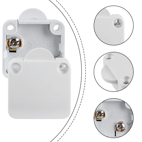 Türkontaktschalter Schrank Schalter, 4 Stück 2A 250V Schrankschalter, Lichtschalter Schnapshalter Türschalter, Truhenschalter Türschalter für Möbeltür Küchenschrank Kleiderschrank Schalter(Weiß)