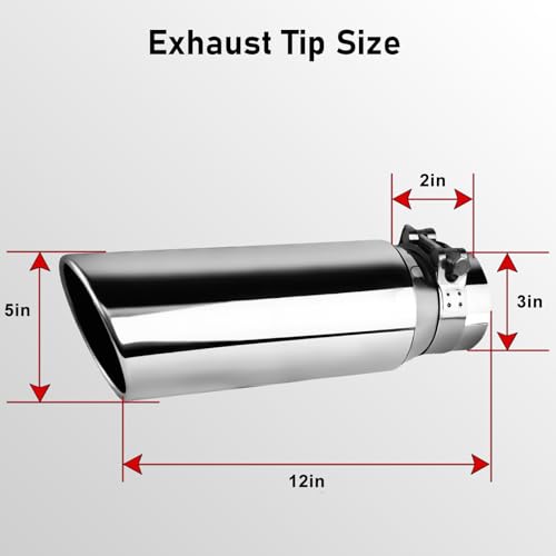 Image of MuHize 3 Inch Inlet Exhaust Tip, 4 inch Outlet 12 inch Overall Length Exhaust Pipe