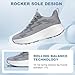 ZOVE Womens Walking Shoes Cushioning Non-Slip Breathable Running Sneakers Tennis Comfortable Athletic Gym Workout Casual Shoes Lightweight Sports Cross Training Fashion Sneakers 8843 Grey 38