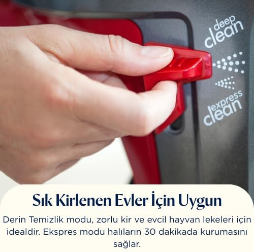 Hand selecting a cleaning mode on the Bissell Proheat 2X Revolution.