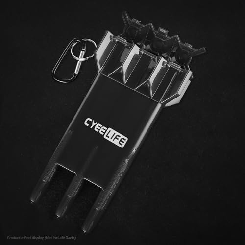 CyeeLife Dart case,Speichert Set von 3 Dart mit Integriertes Dartflug und Schaftsystem,Darts Aufbewahrungsbox (Schwarz)