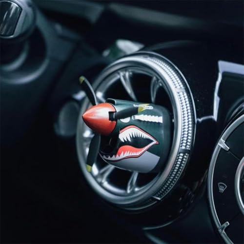 Image of P-40 Warhawk Car Air Freshener, P-40 Warhawk Creative Propeller Car Decor, Vent Clip,Car Accessories for Men, With Spinning Propeller (One size, Tig)