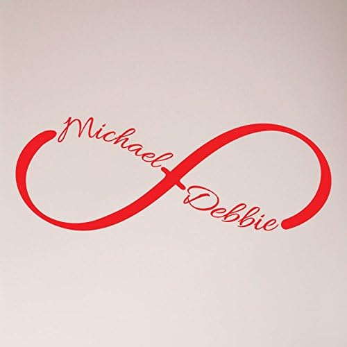 52"x22" Personalized Custom Name with Infinity Symbol Love Wall Decal Sticker Art Mural Home Decor Bedroom Marriage