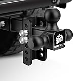 METOWARE Trailer Hitch, Drop Hitch Fits 2-Inch Receiver, Tow Hitch with 4-Inch Drop, 12,500 LBS, Tri-Ball (1-7/8', 2', 2-5/16') Truck Trailer Hitch Receiver with Double Anti-Theft Pins Locks