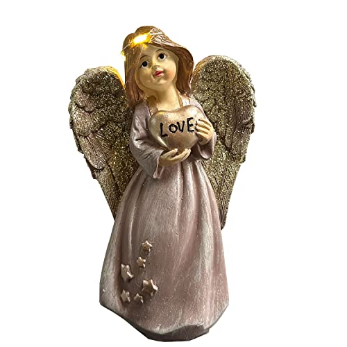 Yumbor Resin Angel Garden Statue Solar Led Light Outdoor Indoor Decor Angel Figurine Yard Art Lawn Porch Decoration Valentines Day #TOP1