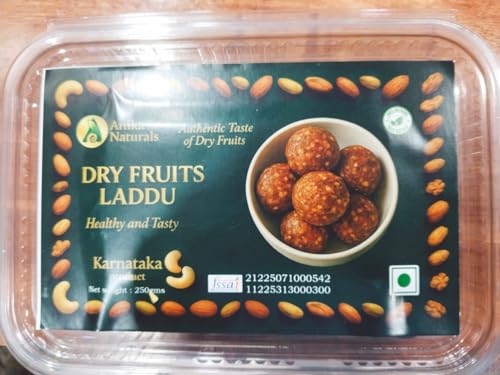 Image of Anika Naturals Dry Fruits Laddu | Mixed Dry Fruits | Traditional Sweet Balls | No Added Sugar or Jaggery | Sweet Snack for Festive Gifting and Snacking Pack | No Preservatives - 250gm