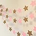 Paper Garland, MerryNine 3 Pack 30ft Twinkle Star Garland Sparkling Gold Star Banner for Wedding, Bridal Showers, Birthday Party, Baby Shower, Event & Party Decor (Twinkle Star- Pink Gold)