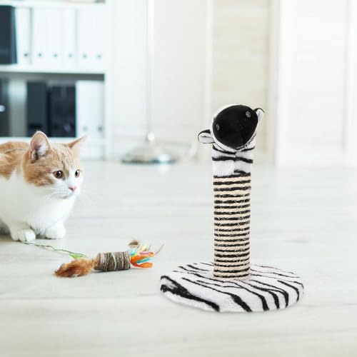 Rascador vertical para gatos con patrón cebra pequeño interior miniatura 6