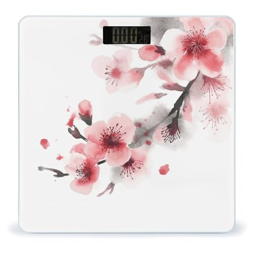 Báscula Digital de Baño con Diseño Floral y Pantalla LCD miniatura 1