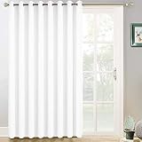 Yakamok Pure White Curtain for Living Room Sliding Glass Door Vertical Blind for Room Darkening Extr