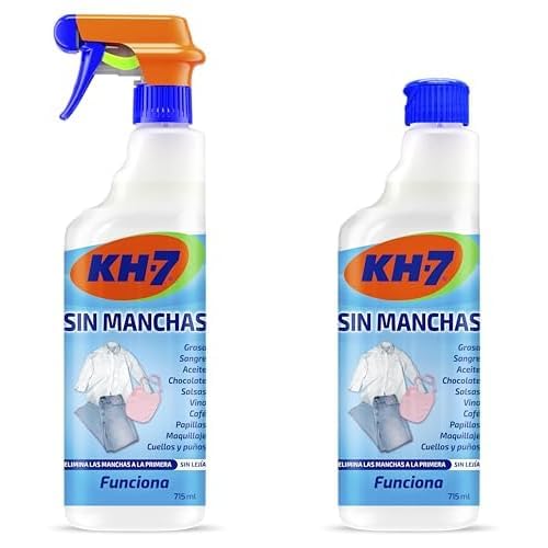 KH7 Sin Manchas Pack Ahorro - 1 Pulverizador 715 ml + 2 Recambios 715 ml - Tratamiento Quitamanchas para Ropa