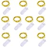 Led-lichtsnoer met 2 meter, 20 leds, werkt op batterijen, koperkabel, waterdicht, voor vakantie, bruiloft, feest, Kerstmis, doe-het-zelf, decoratie voor binnen en buiten, 10 stuks