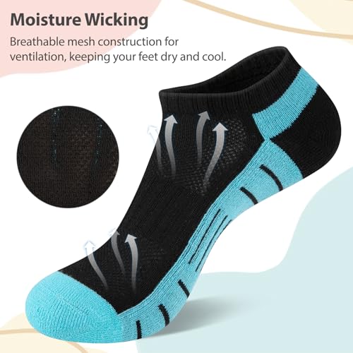 Heatuff 7 Pairs Ankle Socks Womens Athletic Cushioned Running Low Cut Socks for Women2