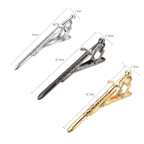 Image of Yoursfs Vintage Scottish Sword Tie Clips for Men Personalised Tie Clips Funny Sword Tie Bars Unique Cool Tie Pin for Men's Jewelry Gift