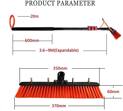 Perche telescopique nettoyage panneaux solaires et brosse extensible - 3