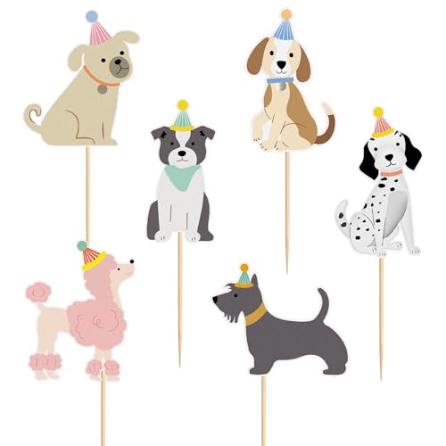 Blumomon 36 Stück Hund Cupcake Topper Hund Geburtstags Kuchen Deckel Hund Themen Party Dekorationen
