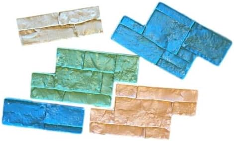 Majestic Stack Stone Vertical Concrete Stamps by Walttools for Walls, Fireplaces, Hardscapes, Seatwalls, etc. Sturdy Tools With Realistic Detail and Natural Texture (5 Piece Set - Series 2)