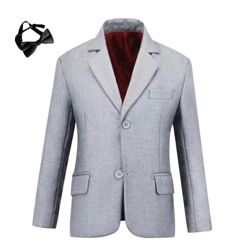 Blazer für Jungen, formelle Sportmäntel mit Fliege, einfarbig,...