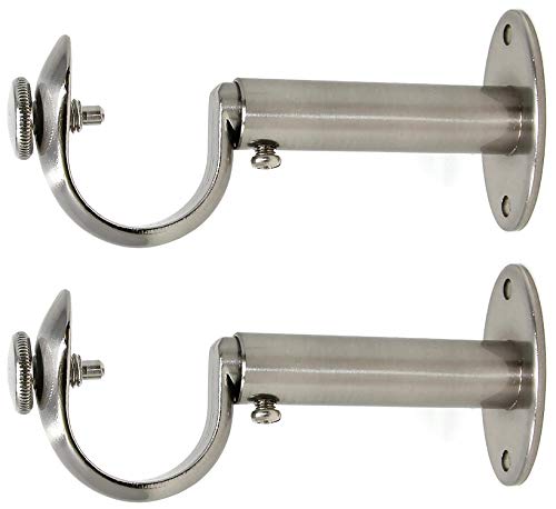 Urbanest Adjustable Solid Zinc Curtain Rod Bracket Wall Holder, Fits Up to 1 1/8