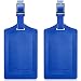 Travelambo Leather Luggage Bag Tags (Blue 6092 Fresh Blue)