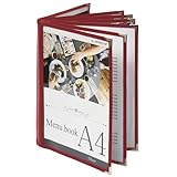 メニューブック 14ページ(7枚14面) A4サイズ PRO-MA4-14 (えんじ) おしながき お品書き メニュー表 ファイル