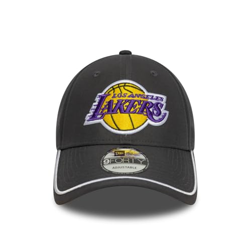 Gorra New Era LA Lakers NBA de visera curva ajustable color gris oscuro 2
