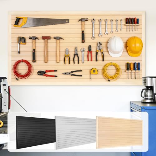 PVC-Slat-Wall-Paneling-4x8-Ft-Adjustable-Slatwall-Panels-System-Wood-Slatted-Wall-Panel-with-Customizable-Storage-DIY-Cutting-Easy-to-Install-Slatwall-Board-Shelves-with-Coupling-Structure