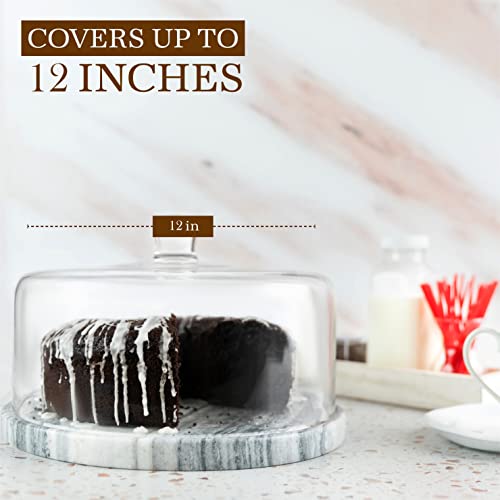 Galashield Marble Cake Stand With Dome | Cake Plate With Glass Dome Cake Cover #TOP4