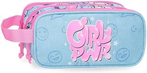 Movom Power Girl Triple Pencil case Blue 22x10x9cm Polyester