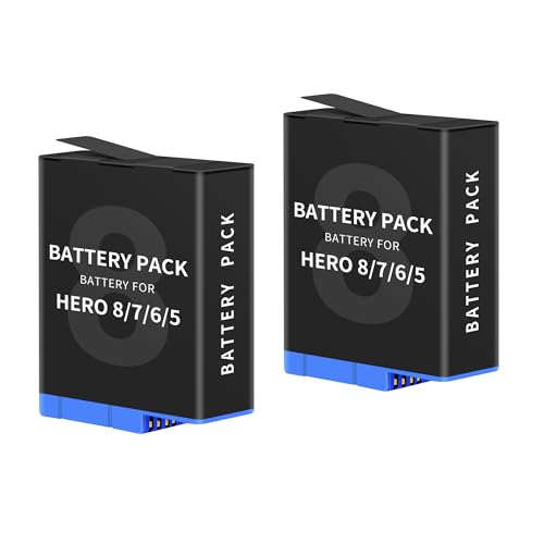 SUGUBU 2-Pack Battery for Hero 8/7/6/5 Cameras 1500mAh