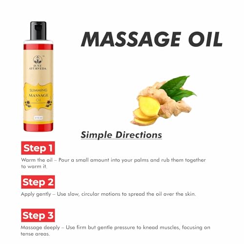 Image of Slimming Massage Oil Pack of 2 (210 ml Each) | Natural Body Toning & Firming Oil | Reduces Cellulite, Improves Skin Tightening & Boosts Circulation | Ayurvedic Slimming Oil for Men & Women