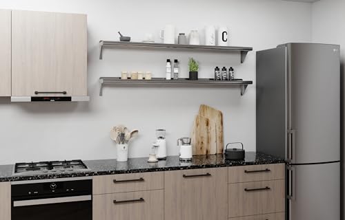 Image of AmGood 8 in. x 60 in. Stainless Steel Wall Shelf | NSF | Metal Shelving | Garage, Laundry, Storage, Utility Room | Restaurant, Commercial Kitchen