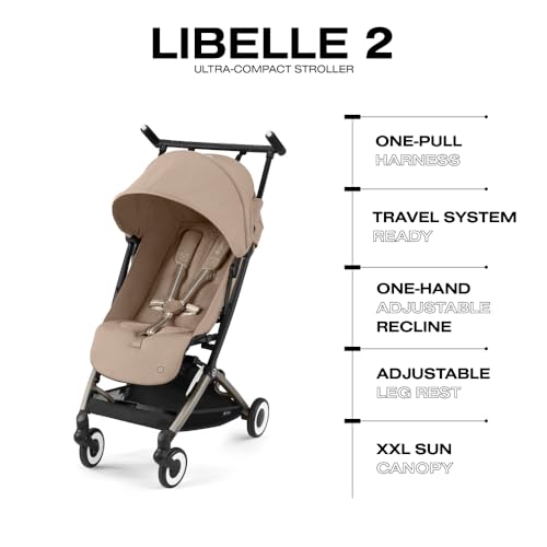 Cybex Libelle 2 Travel pockit Baby Stroller - Lightweight Carry-On Travel Stroller for Airplane with One-Hand Recline, Compatible with CYBEX Car Seats, Almond Beige - Thumbnail 7
