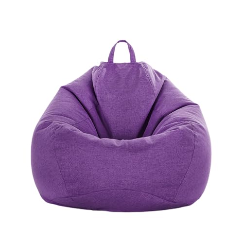 Odot Solid Color Bean Bag, Gaming Bean Bag Chair for Adult Teenagers (No Filler), Removable and Washable Bean bag Cover for Outdoor Livingroom Garden Bedroom Playroom Dorm (S(70x80cm),Purple)