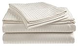 Millenium 1600 Series 4 Piece Dobby Stripe Sheet Set. (4 Sizes, 9 Colors) (Queen, White)