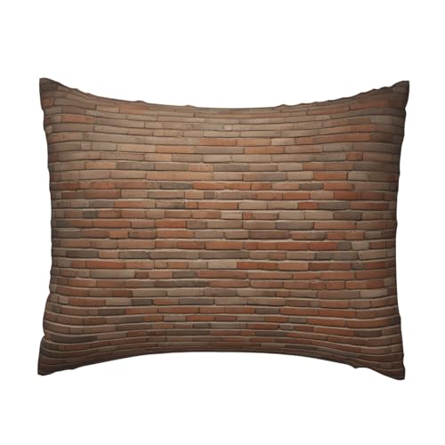WOmeng Industrial Brick Wall Background Print Short Plush Pi