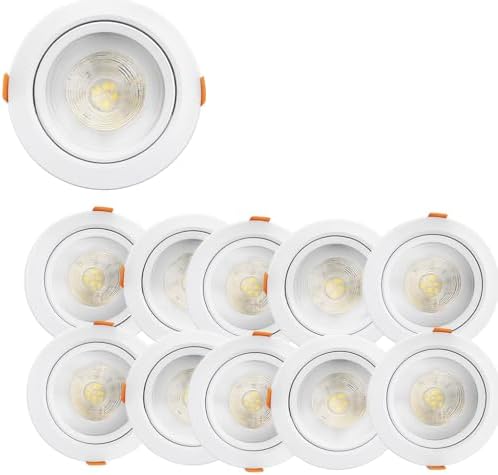 Genérico Kit 10 Spots LED de Embutir, Luz Branca Quente 3000K, Me...