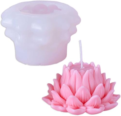 Tone Fun Moldes de silicona con forma de flor de loto alto para hacer velas, resina, velas de aromaterapia, jabón de cera hecho a mano, decoración