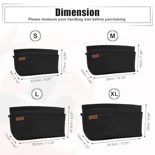 D.DUO Bag Organizer Insert, Crossbody Bag, Tote Organizer Insert with Adjustable Bag Strap, Waterproof Nylon Purse Inserts (Black, XL) — view 3