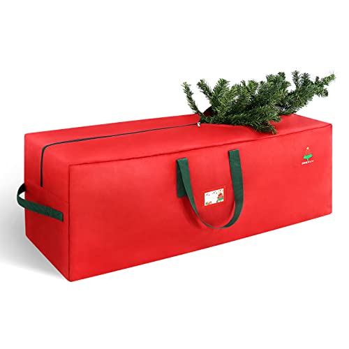 Christmas Tree Storage Bag, 7.5Ft Artificial Christmas Tree Storage Box, Waterproof Xmas Tree Storage Tote, 600D Oxford Material With Durable Handles & Zipper, Protects From Moisture & Dust ( Red ) #TOP22