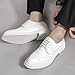 Men's Classic Leather Wingtip Low Heel Oxford Shoes Fashion Pointed Toe Comfort Non Slip White Dress Shoes Business Office Wedding Shoes (White,11)