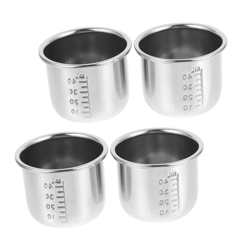 LIFKOME 4 Pezzi Bicchieri Dosatori in Acciaio Inossidabile con Graduazione Misurino Medicinale in Adatto per Laboratorio e Uso Ospedaliero